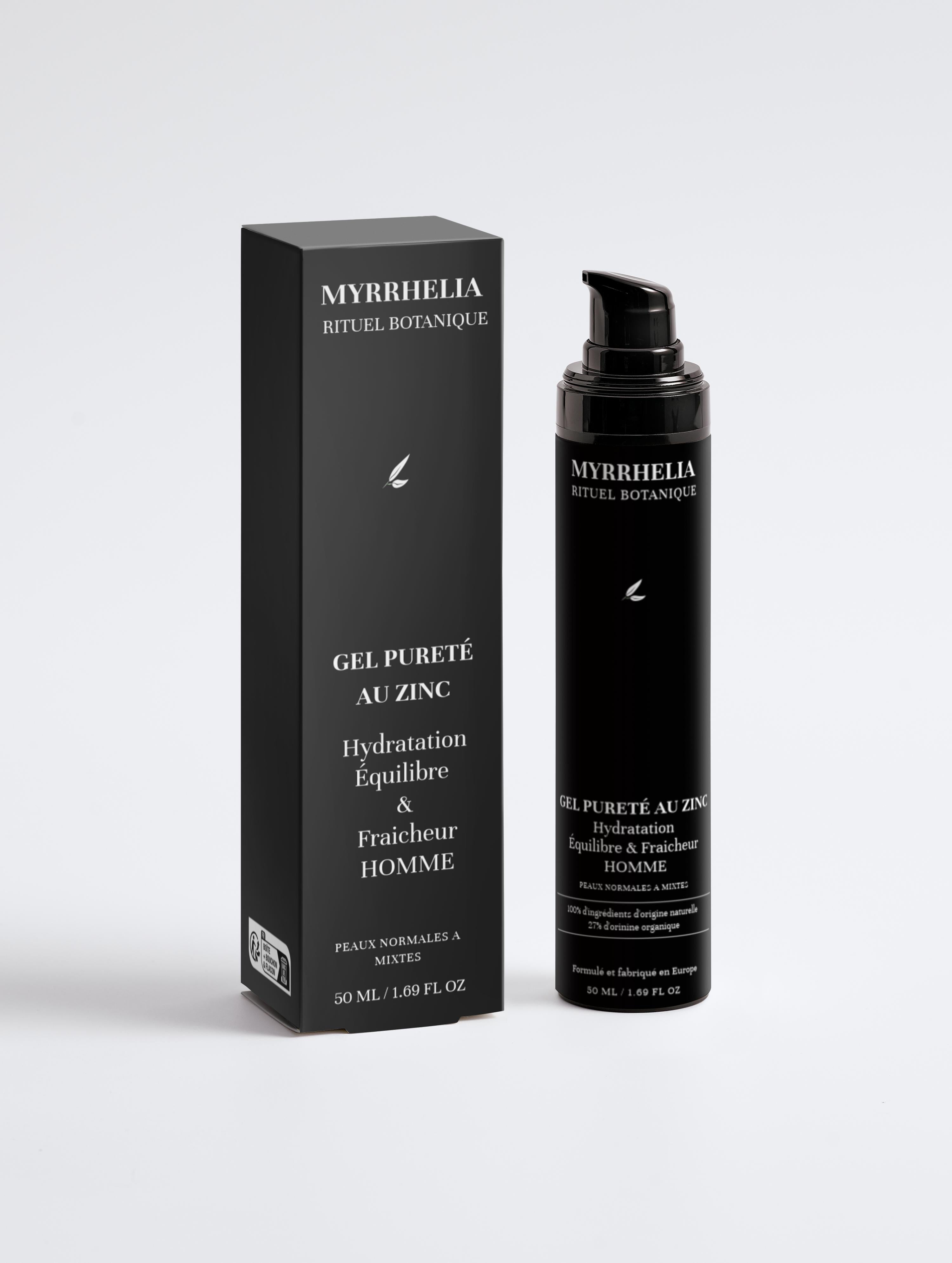 Gel Pureté au Zinc - Hydratation Équilibre & Fraicheur - Pour Homme 50ml